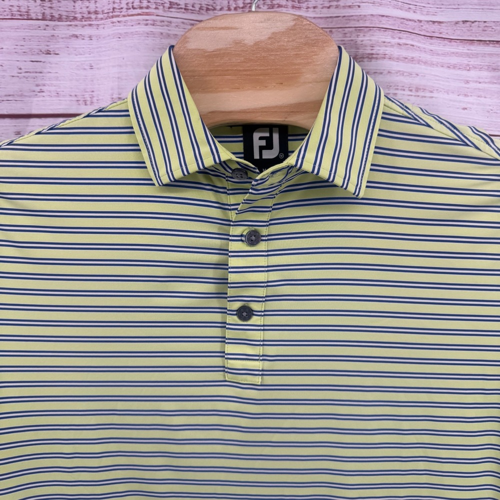 FootJoy Golf Polo Shirt Mens Size Medium‎ Striped Performance Casual Preppy